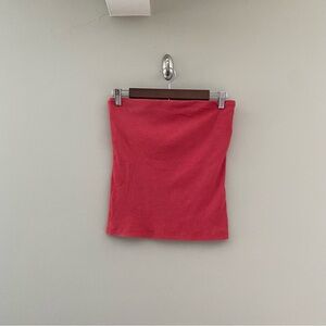 AERIE Ribbed Knit Strapless Coral Tube Top Size Medium